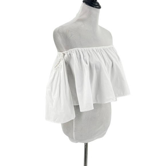 N Nicholas Off Shoulder Ruffle Top in White - Picture 6 of 15